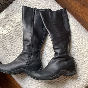 Great Merrell black knee high waterproof leather boots